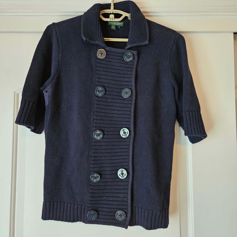Lauren Ralph Lauren Sweater Womens XL Navy Blue Nautical Old Money Coastal